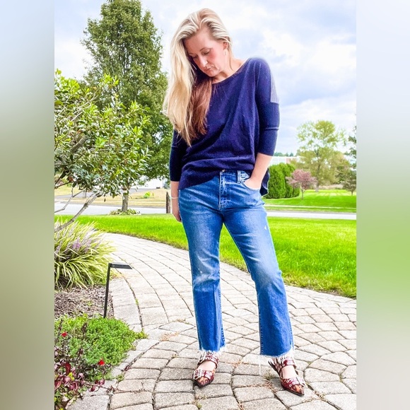 NWOT LOFT Merino Wool Color Contrast Sweater - Picture 2 of 7